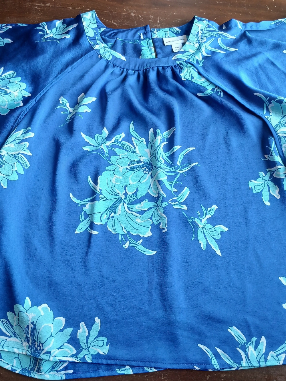 Liz Claiborne Blue Floral Blouse